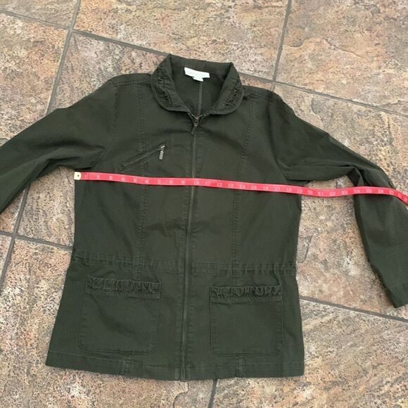 Coldwater Creek 4-6 Olive Green Zipper  Front Long Sleeve Pockets Woman’s Jacket - Picture 12 of 16